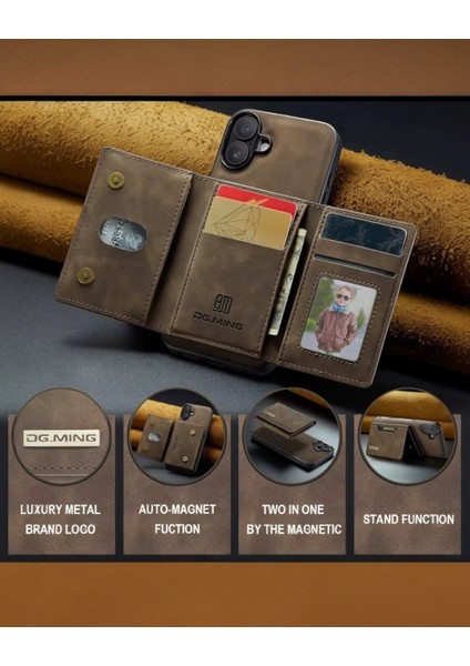 Iphone Uyumlu Hakiki Deri Ming Mıknatıslı Magsafe Kartlıklı Cüzdanlı Kılıf modelleri