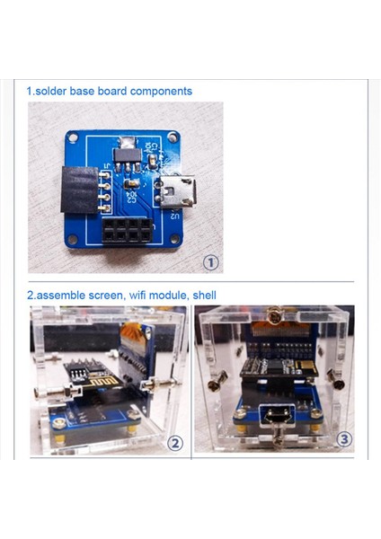 2x ESP8266 Dıy Kit Mini Saat OLED Ekran Kabuk Dıy Lehimle Bağlantı (Yurt Dışından) fırsatları