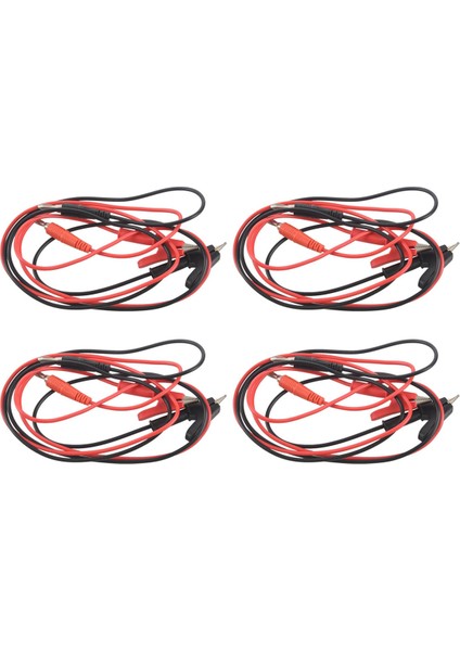 4 Adet 1m Uzunluğunda Timsah Klipsi Multimetre Için Muz Fiş Test Kablosu Çifti (Yurt Dışından)