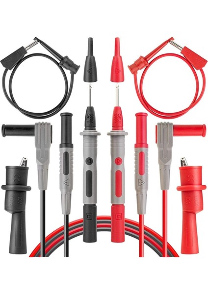 Timsah Klipsleri ve AM3D 2000 ile Ayarlanan 8pcs Multimetre Test-Leads Multimeter Sayıyor (Yurt Dışından)