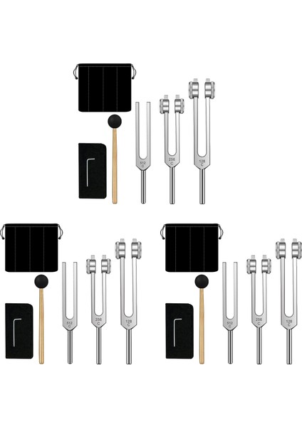 3x Tuning Forks SET-128 Hz 256 Hz 512 Hz Şifa Çakra Ses Terapisi Için Mükemmel Ayar Çatalları Vücut Tutun (Yurt Dışından)