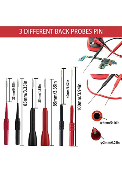 Timsah Klipsleri Yalıtım Delme Test Klipsi ve Test Probları 1000V 10A Cat Iıı ile Ayarlanan 24 Adet Multimetre Test Uçları (Yurt Dışından) fiyatları