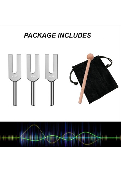 Angel Tuning Fork Seti - 4096 Hz 4160 Hz 4225 Hz - Ahşap Grev ve Depolama Torbası ile Terapötik Alet Seti (Yurt Dışından) fırsatları