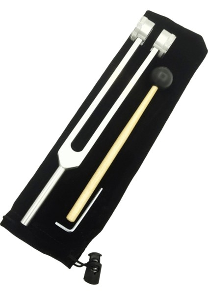 Gümüş Genişletilmiş 25 cm Kulak Temizleme Tuning Çatal 128Hz Anahtar Kumaş Torba ve Çekiçle Çatal Çatal (Yurt Dışından)