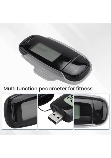 Basit Adım Sayacı Şarj Edilebilir Pil ile 3D Pedometre Yürümek Doğru Kalori Sayacı (Yurt Dışından) indirimleri