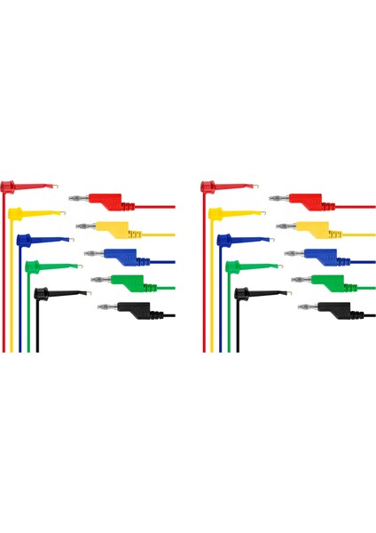 10PCS Test Kancası Tel Istiflenebilir Muz Fişine Mini Kapmak Multimetre Test Kurşun Seti Esnek Tel 600V/5V 39 Inç (Yurt Dışından)