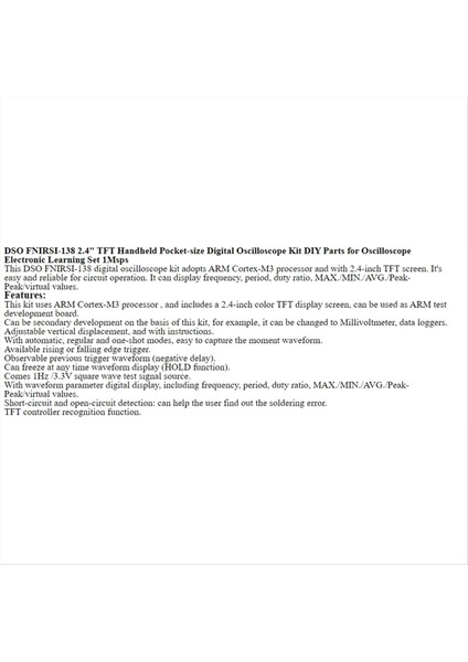 DSO138 Dijital Osiloskop Dıy Kit Mikrodenetleme Devre Kart Montaj Kaynak Parçaları (Yurt Dışından) fiyatları