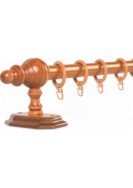 Gifts Meşe Raysız Ahşap Rustik Perde Askısı