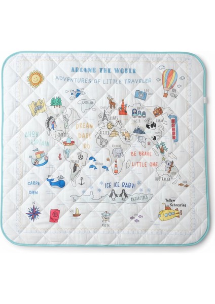 Eğitici Sağlıklı Dünya Haritalı Oyun Halısı - Küçük Gezgin - Çantalı fiyatları