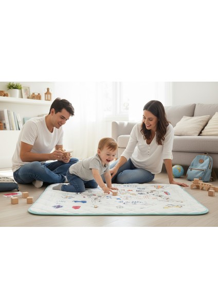 Eğitici Sağlıklı Dünya Haritalı Oyun Halısı - Küçük Gezgin - Çantalı