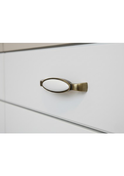 128MM Antik Sarı Beyaz Porselen Dolap, Çekmece, Mutfak Kulp fiyatları