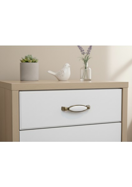 128MM Antik Sarı Beyaz Porselen Dolap, Çekmece, Mutfak Kulp modelleri