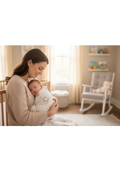 Çok Amaçlı Organik Müslin Örtü - Unicorn - 75 x 75 cm