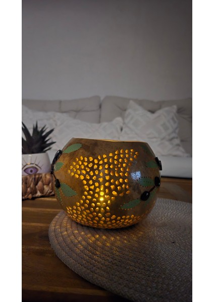 Çiğ Damlası Kabak Lamba Mini Mumluk modelleri