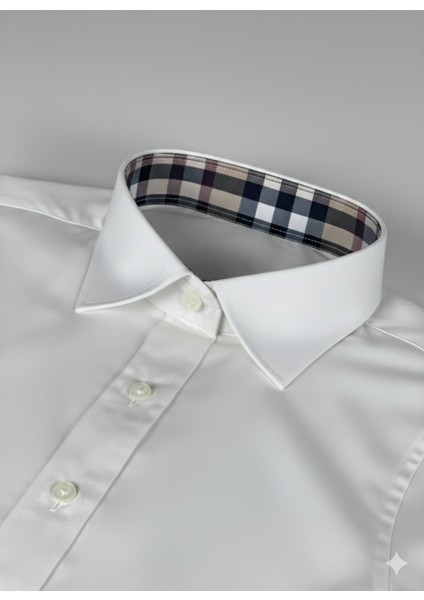 Kadın Uzun Kollu Kolay Ütü Pamuk Saten Regular Ekose Detaylı Yüks indirimleri