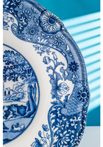 Vintage Blue 2 Katlı Kurabiyelik Seti Porselen Yuvarlak Desenli 3 Parça 21 cm ve 26 cm indirimleri