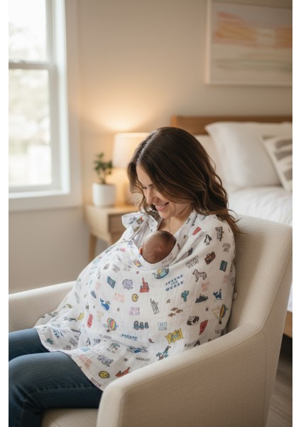 Organik Kumaş Emzirme Örtüsü - Küçük Gezgin