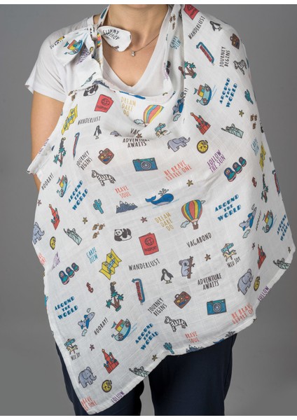 Organik Kumaş Emzirme Örtüsü - Küçük Gezgin