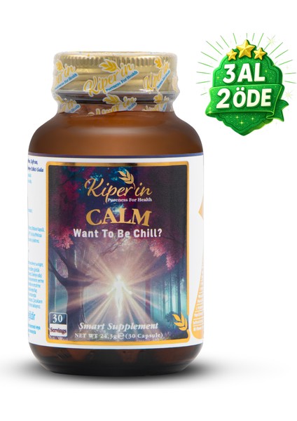 Calm Passiflora, Safran, 5-Htp, Valerian, 9 İçerik (30 Günlük) 30 Kapsül