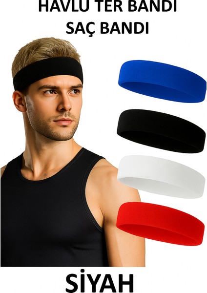 Havlu Ter Bandı Kafa Bandı Headband Tenis Saç Bandı Futbol Saç Bandı Basketbol Bandı Sporcu