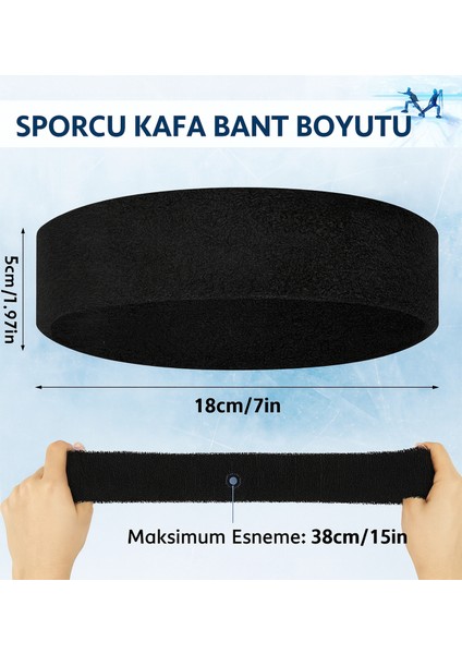 Havlu Ter Bandı Kafa Bandı Headband Tenis Saç Bandı Futbol Saç Bandı Basketbol Bandı Sporcu