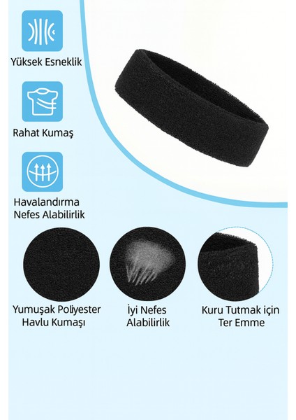 Havlu Ter Bandı Kafa Bandı Headband Tenis Saç Bandı Futbol Saç Bandı Basketbol Bandı Sporcu