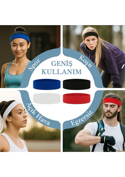 Havlu Ter Bandı Kafa Bandı Headband Tenis Saç Bandı Futbol Saç Bandı Basketbol Bandı Sporcu