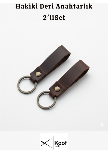Hakiki Deri Anahtarlık 2'li Set – El Yapımı Dayanıklı Şık Tasarım
