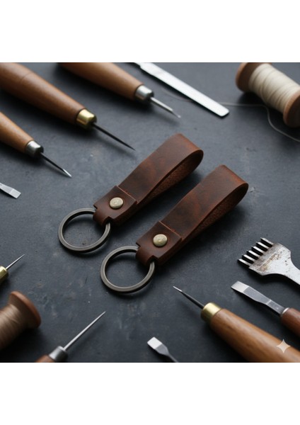 Hakiki Deri Anahtarlık 2'li Set – El Yapımı Dayanıklı Şık Tasarım fiyatları