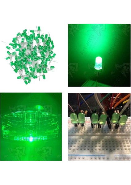 Yeşil Mantar LED Diyot Lamba 50 Li 1 Paket Yeşil 4.8 mm Mini Mantar LED Lamba Deney Bilim Proje Arduino Işığı fırsatları
