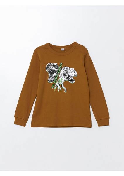 Yeni Sezon Bisiklet Yaka Baskılı Uzun Kollu Erkek Çocuk Tişört
