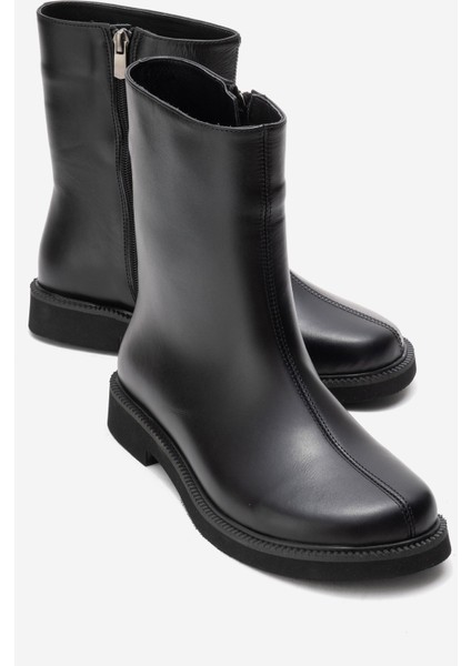 Lucano Siyah Cilt Hakiki Deri Kadın Bot