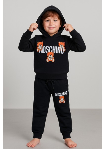 KIz Çocuk %100 Pamuk Kapüşonlu Teddy Ayıcık Baskılı Yüksek Kalite fiyatları