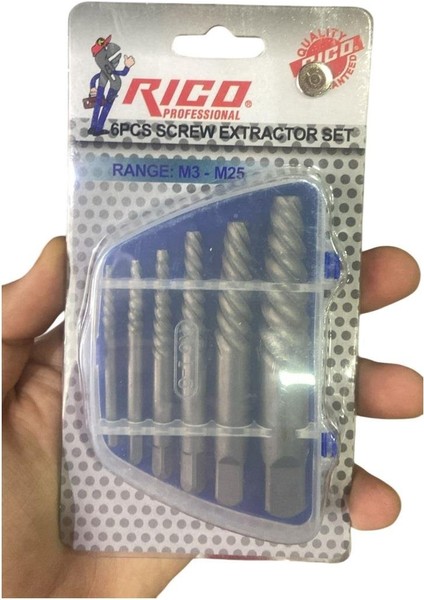 Ters Kılavuz Seti 6 Parça Kırılmış Vida Civata Sökme Aparatı