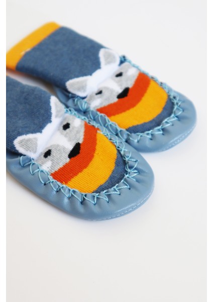 2'li Kaydırmaz Deri Taban Rahat Bebek Çocuk Çarık Soket Çorap Patik Panduf Ev Anaokulu Ayakkabısısı fırsatları