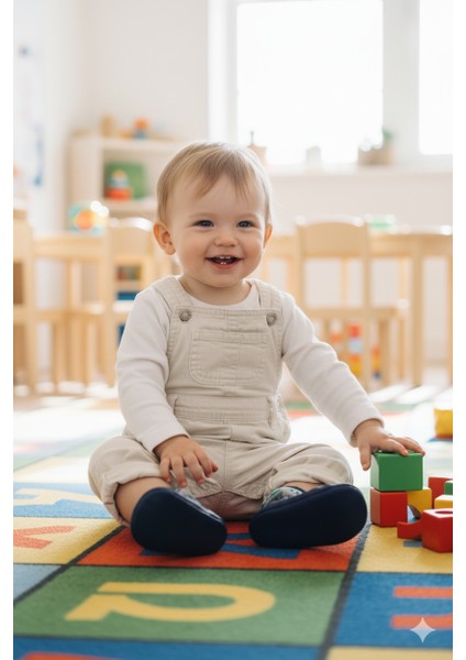 2'li Kaydırmaz Deri Taban Rahat Bebek Çocuk Çarık Soket Çorap Patik Panduf Ev Anaokulu Ayakkabısısı