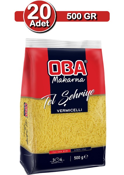 Tel Şehriye Makarna 500 G x 20 Adet | Toplu Kullanım Paketi