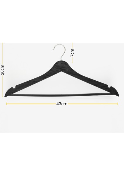 12Lİ Ahşap Görünümlü Plastik Askı Siyah modelleri