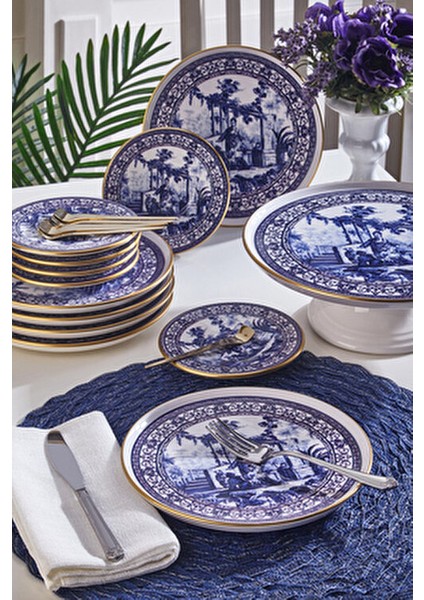 Markiz 19 Parça Sunum ve Servis Seti Stoneware Malzeme ile Modern Desen ve Yuvarlak Şekil indirimleri