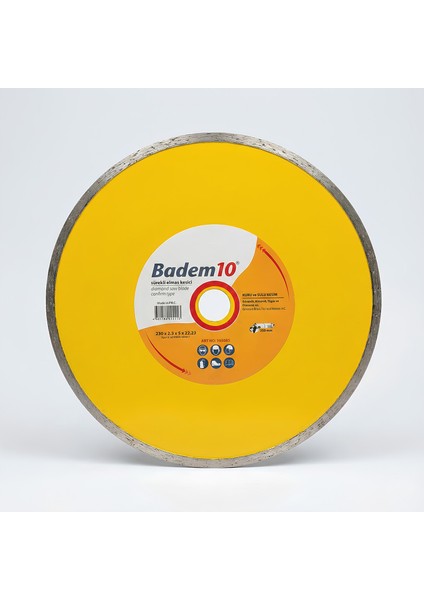 Sürekli Elmas Kesici Disk 230 mm Kuru ve Sulu Kesim 22.23 mm Mermer Seramik Tuğla Kesimi Için Uygun fırsatları