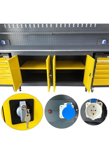 TTR4432 3 Metre Takım Tezgahı 2 Dolaplı + 2 Boş Takım Arabası