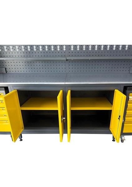 TTR4432 3 Metre Takım Tezgahı 2 Dolaplı + 2 Boş Takım Arabası