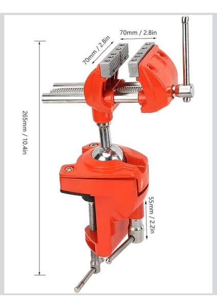 Mini 360 ° Dönen Kelepçe Mengene Ayarlanabilir 70MM fırsatları