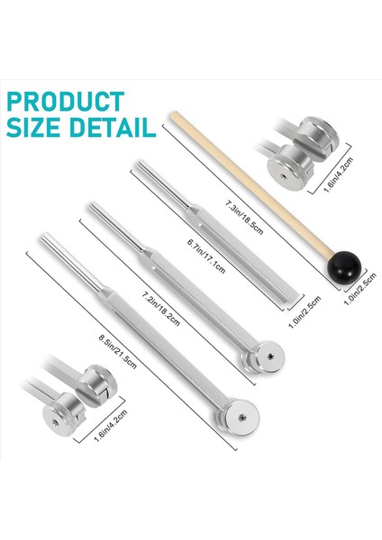 8 Paket Ayar Çatal Seti (128Hz 256Hz 512Hz) Sesli Ses Titreşim Aracı Için Ayar Çekiçli Gümüş Gümüş (Yurt Dışından) modelleri