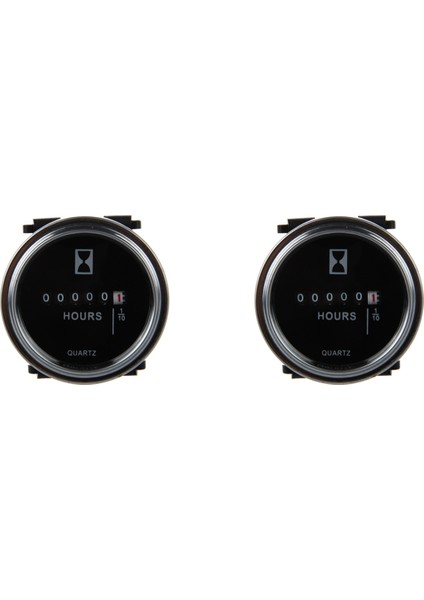 2x Saat Metre 6 Ila 80 Volt Dc - Yuvarlak Gümüş Trim Halkası (Yurt Dışından)