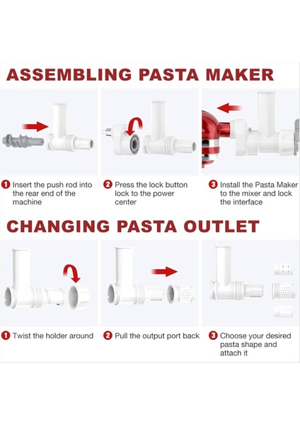 Kitchenaid Stand Mikser Makarna Pres Makinesi Ek Parçası Seti Için (Yurt Dışından)