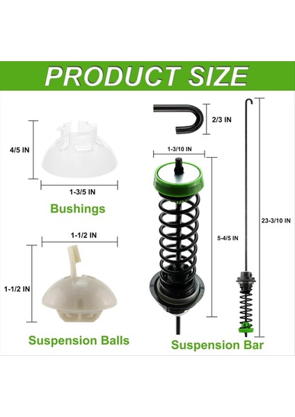 W11130362 4 Parça Çamaşır Makinesi Askı Çubuğu Takımı, Çamaşır Makineleri Için (Yurt Dışından) fiyatları