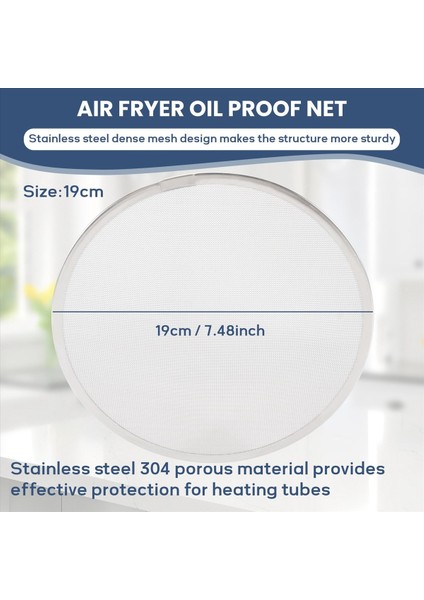 Air Fryer Aksesuarları Paslanmaz Çelik Yağ Sıçrama Önleyici 19 cm (Yurt Dışından) fırsatları