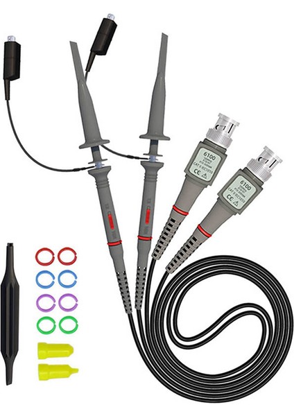 2 Paket Evrensel P6100 Osiloskop Probları 100MHZ Osiloskop Klipsleri 1x 10X Aksesuarlarla (Yurt Dışından)