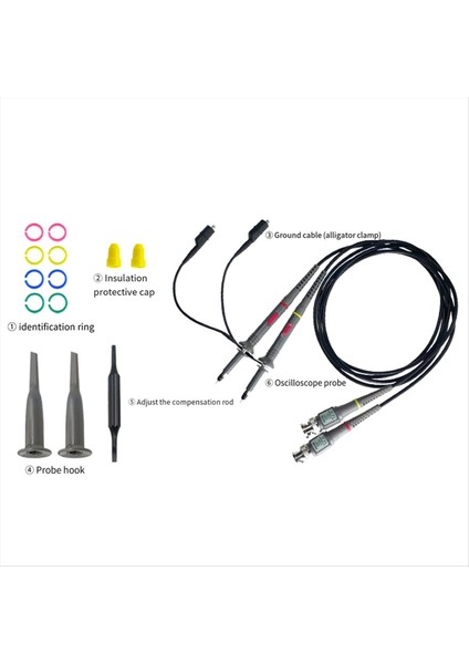 2 Paket Evrensel P6100 Osiloskop Probları 100MHZ Osiloskop Klipsleri 1x 10X Aksesuarlarla (Yurt Dışından) fiyatları